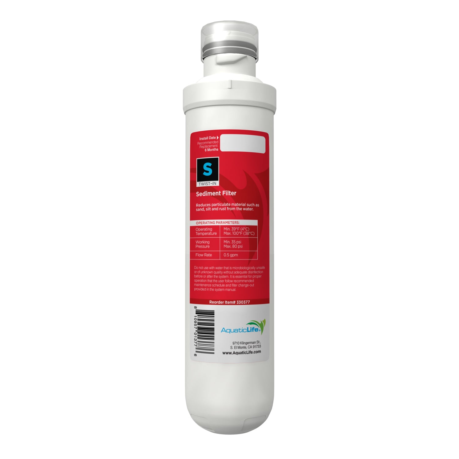 Twist-In Sediment Filter